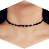Fesciory Schwarze Halskette für Damen, Verstellbarer Täglicher Goth Schmuck Geschenk | Verstellbare Passform, Enganliegende Schwarze Halskette, Spitze Samt Perlen oder Anhänger