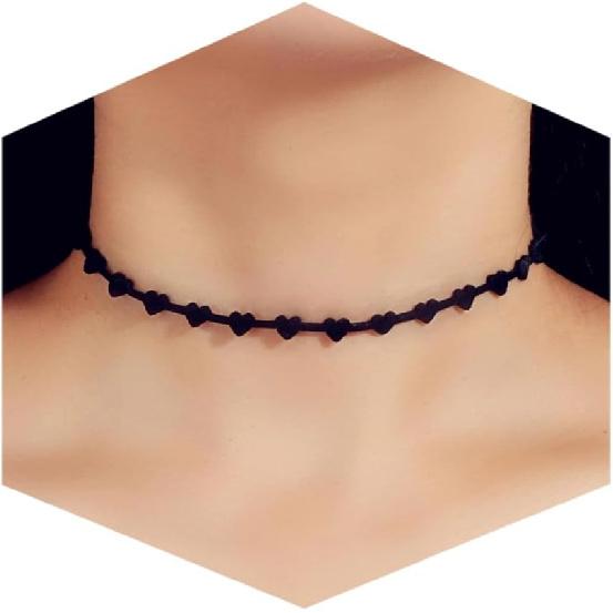 Fesciory Schwarze Halskette für Damen, Verstellbarer Täglicher Goth Schmuck Geschenk | Verstellbare Passform, Enganliegende Schwarze Halskette, Spitze Samt Perlen oder Anhänger