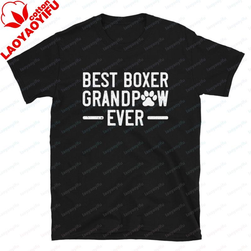 Boxer Dog Gift for Grandpa Best Grandpaw Ever Dog Grandpa Shirt for Unisex Graphic T Shirts Harajuku Gothic Shirts for Women Tops