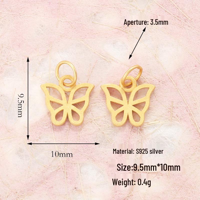 S925 Silver Gold-Plated Butterfly Abacus Pendant with Fu Character for DIY Bracelet & Necklace