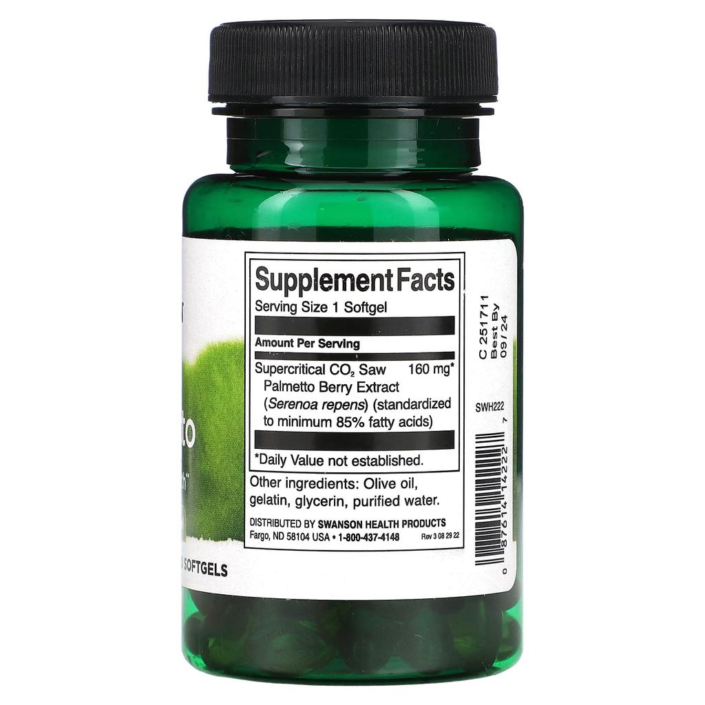 Saw Palmetto, 160Mg, 120 Softgels