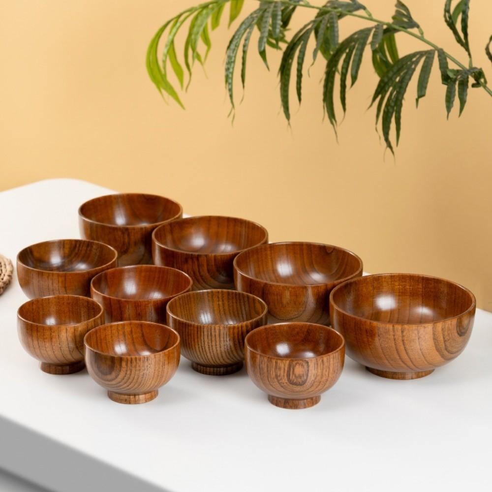 Japanese Style Wooden Bowls Handmade Crafts Wooden Utensils New Food Containers  Tableware