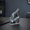 Animal Ornament, Power Symbol Wolf Sculpture, Roaring Wolf Design Mini Desktop Decoration for Home Office Gift