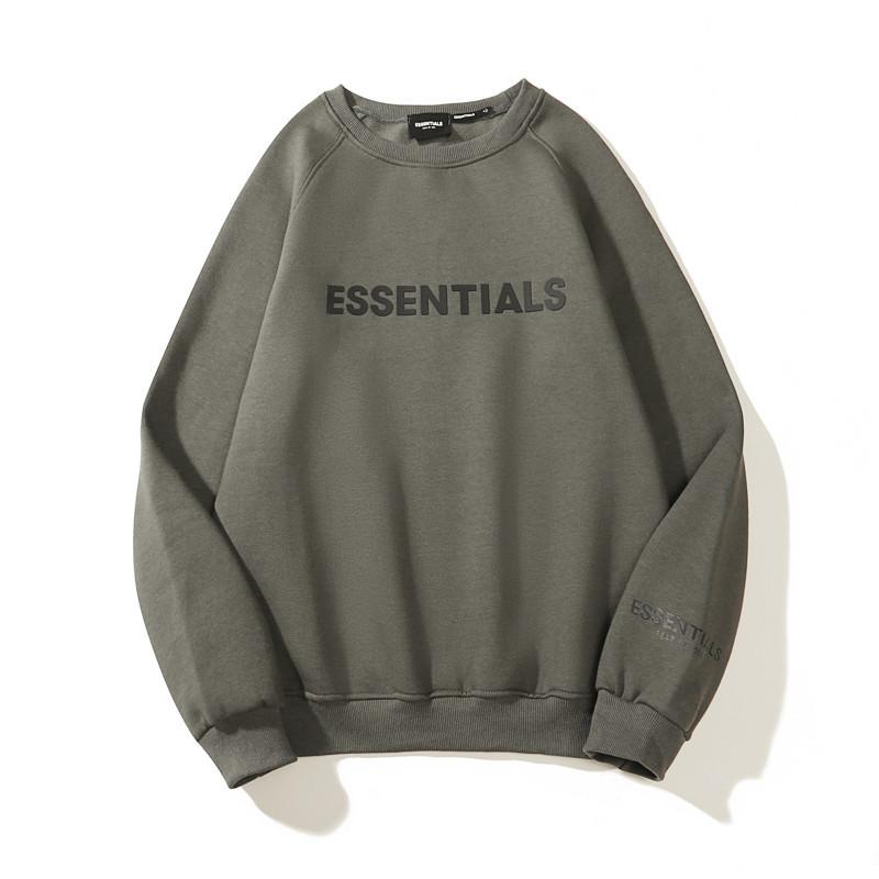 ESSENTIALS Streetwear Mikina s dlouhým rukávem a kulatým výstřihem, froté podšívka, potisk písmen, unisex