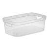 Clear Plastic Storage Bins Small Set of 8 Easy Access Containers with Carry Handles Organizing Bedroom Bathroom Office Kitchen