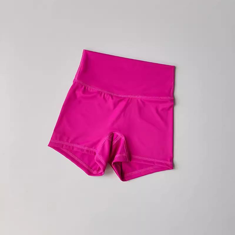 Dámské šortky na jógu s vysokým pasem a efektem broskvových hýždí - Přiléhavé, prodyšné fitness horké kalhotky na léto