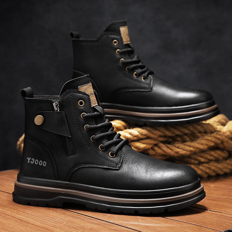 Martin Boots New Winter British Style Retro High-top Platform Leather Boots Short Boots