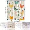 "Whimsical Chickens & Flowers Shower Curtain - Playful Farmhouse Design, Vibrant Cream Background, Waterproof Polyester