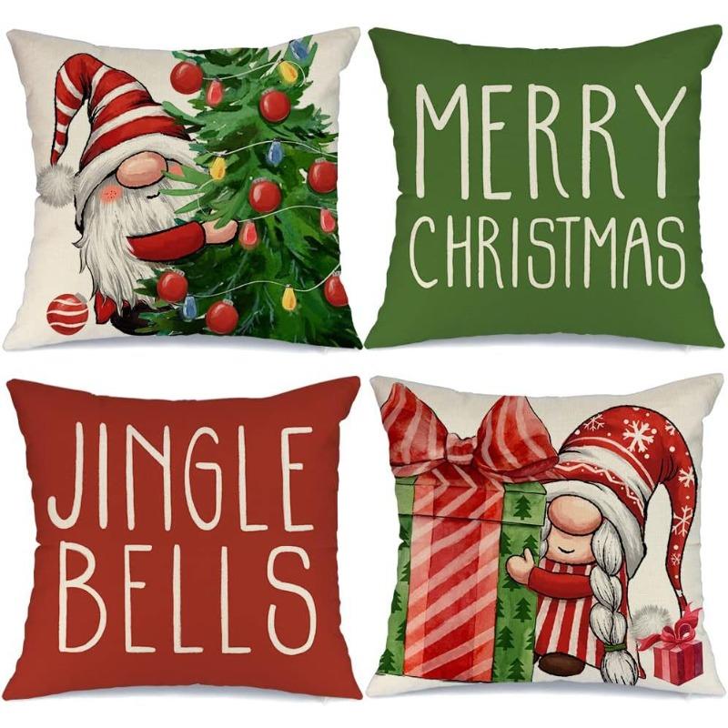New Christmas Pillow Cover Linen Printed American Sofa Pillow Cover Pillow Cover