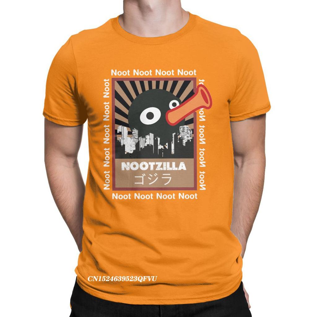 Men Women's Tee Shirt Noot Noot Pingu Sarcastic Noot Meme Nootzilla Vintage Pure Cotton Tee Penguin Tshirt Clothes Big Size