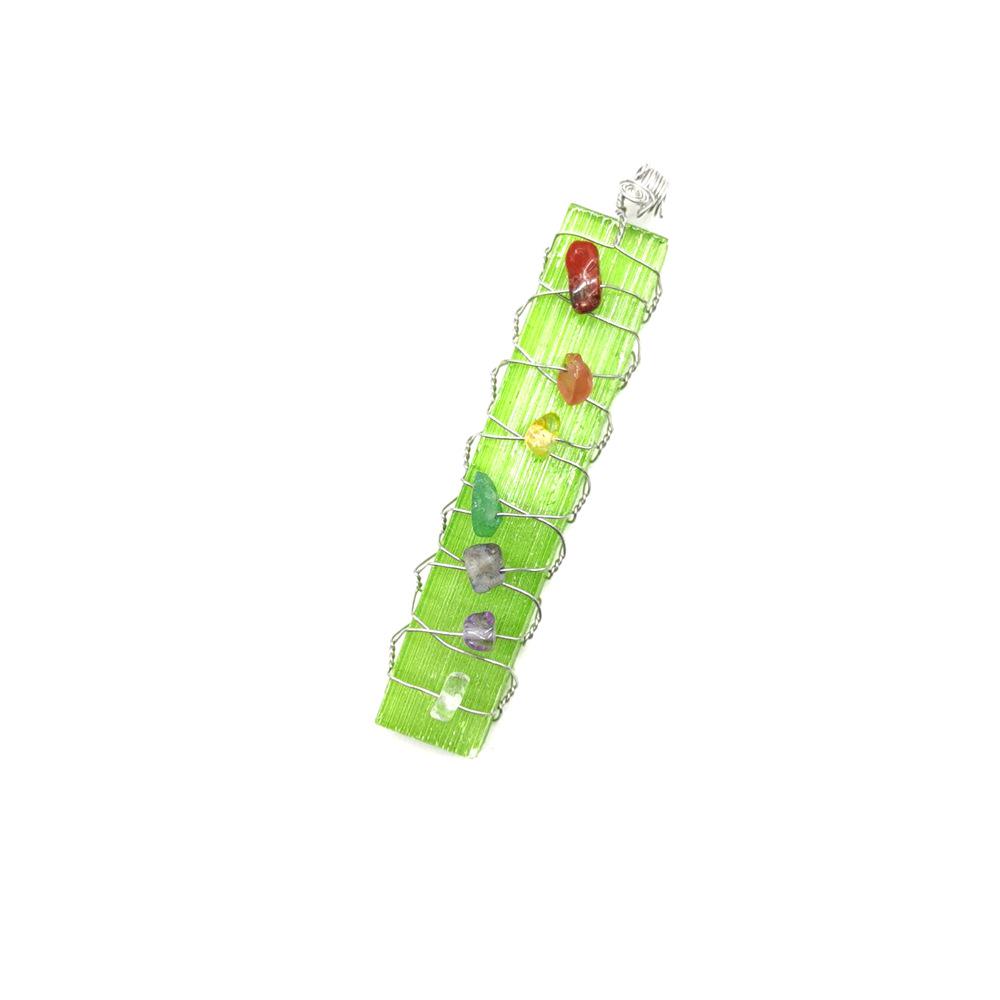 

European & American Rose Gold Wire-Wrapped Chakra Gemstone with Gypsum Stick