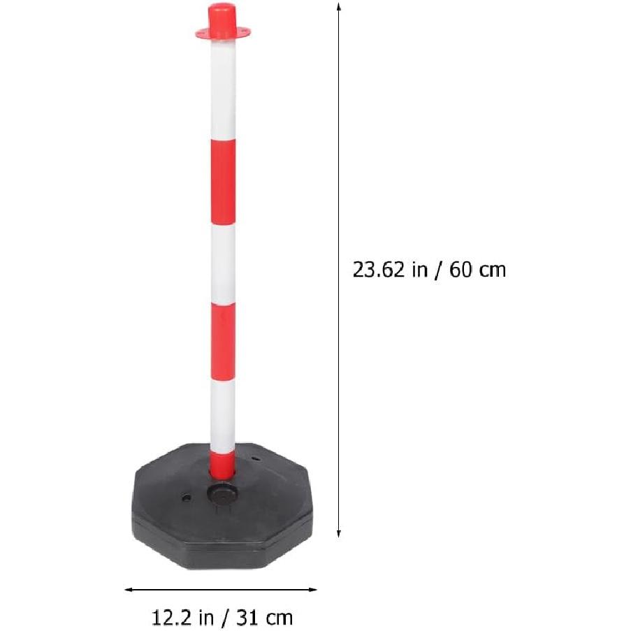 Traffic Delineator Post with Wheels 23.4 Inch High Elastic Warning Column for Garage Parking Safety Vehicle Collision Cushion and Car Stop Indicator