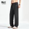 Baleno Men's S&K Ice Silk Washed Loose Straight Jeans