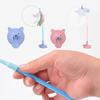 Cat Tease Toy with Suction Cup Interactive Cat Toy Press Lock Sticks on Floors Cat Wand Toy Flexible Steel Wire Cat Feather Toy