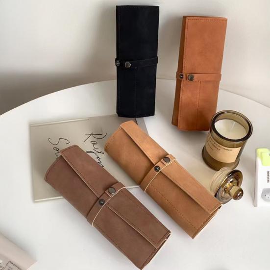 Watch Straps Storage Bag Imitation Leather Holds 5 Straps Watch Strap Storage Pouch Multi-compartment Watch Band Organizer