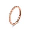 Elegant Women's Rose Gold Titanium Steel Ring - Non-fading, Frosted, Minimalist Design.