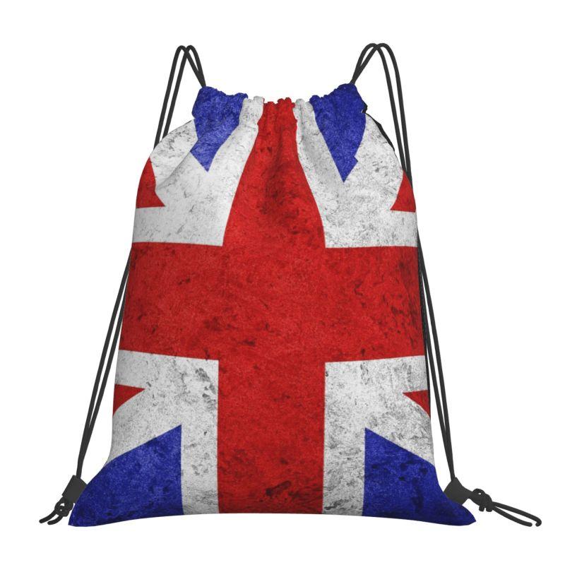 Union Jack Flag of The UK Drawstring Backpack Sports Gym Bag for Women Men United Kingdom British Training Sackpack Lightweight