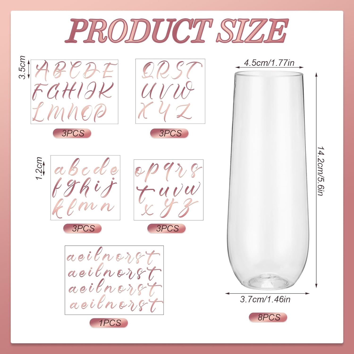 

Набор из 21 бокала-флюте для шампанского, бокалы без ножки и переводные наклейки для девичника, свадьбы, мальчишника United States