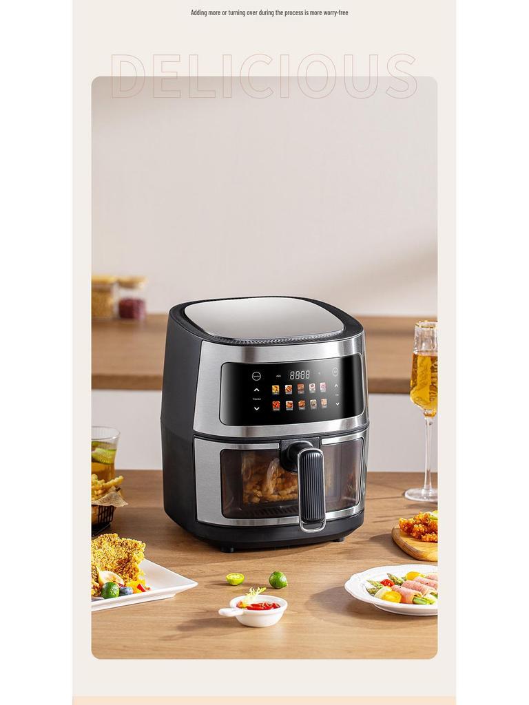 8L Large Capacity Home Air Fryer with EU Standard Touchscreen Display
