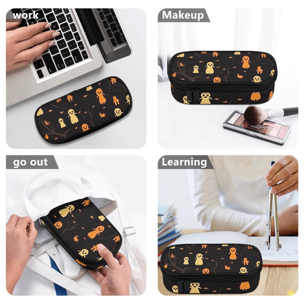 Pencil Case Durable 300D Polyester Large Capacity Easy Open Zipper with Mesh Pocket Removable Divider and Pen Slots for Students