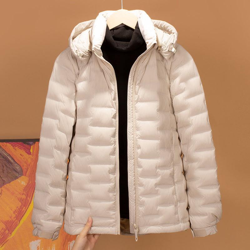 

Новый пуховик женский короткий зимний модный взлет с капюшоном для поездок на работу универсальный для улицы холодный и теплый XXXL