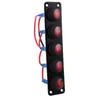 5 Gang Rocker Switch Panel 20A Red Circular On Off Switch Water Proof Aluminum Alloy Panel for Car Boat RV Truck Trailer