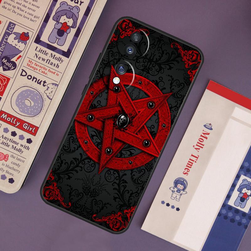 Gothic Satanic Pentagram Case For Honor 90 50 70 Lite X9c X8a X8b X9b X9a X8 X9 Honor 200 Pro Magic 5 6 7 Lite Cover