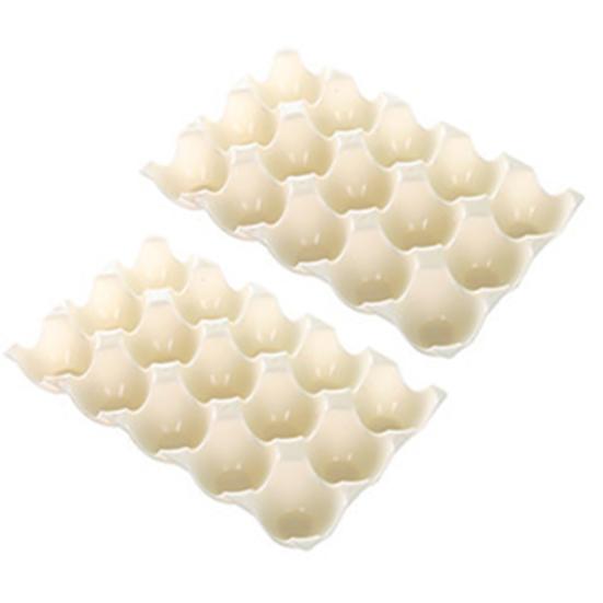 HOW-E 2Pcs Eggs Rack Multi-Color Reusable Plastic 15 Grids Eggs Storage Plate for Kitchen