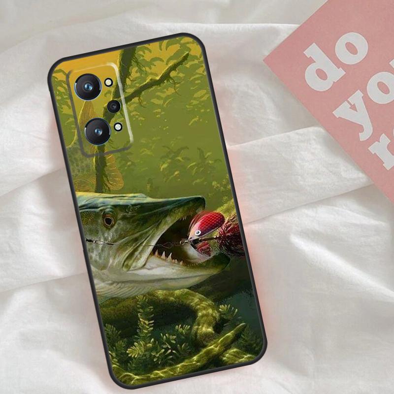 Art Fishing Lure Case For Realme C65 C67 C71 C63 C61 C55 C51 C53 C35 C75 11 12 13 14 15 Pro Plus GT6 GT7 Pro