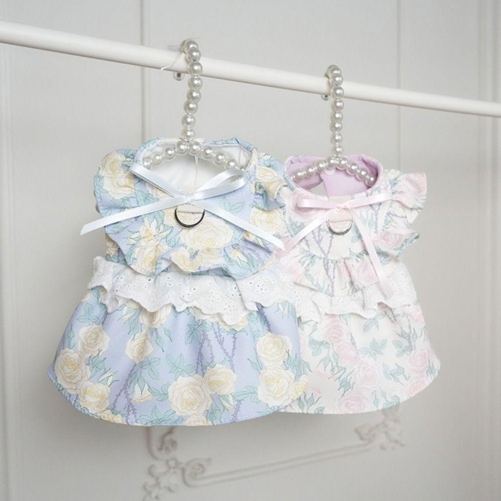Pretty Dog Lace Skirt Floral Pattern Puppy Wedding Skirt Unique Cute Puppy Clothes  Dog Clothes