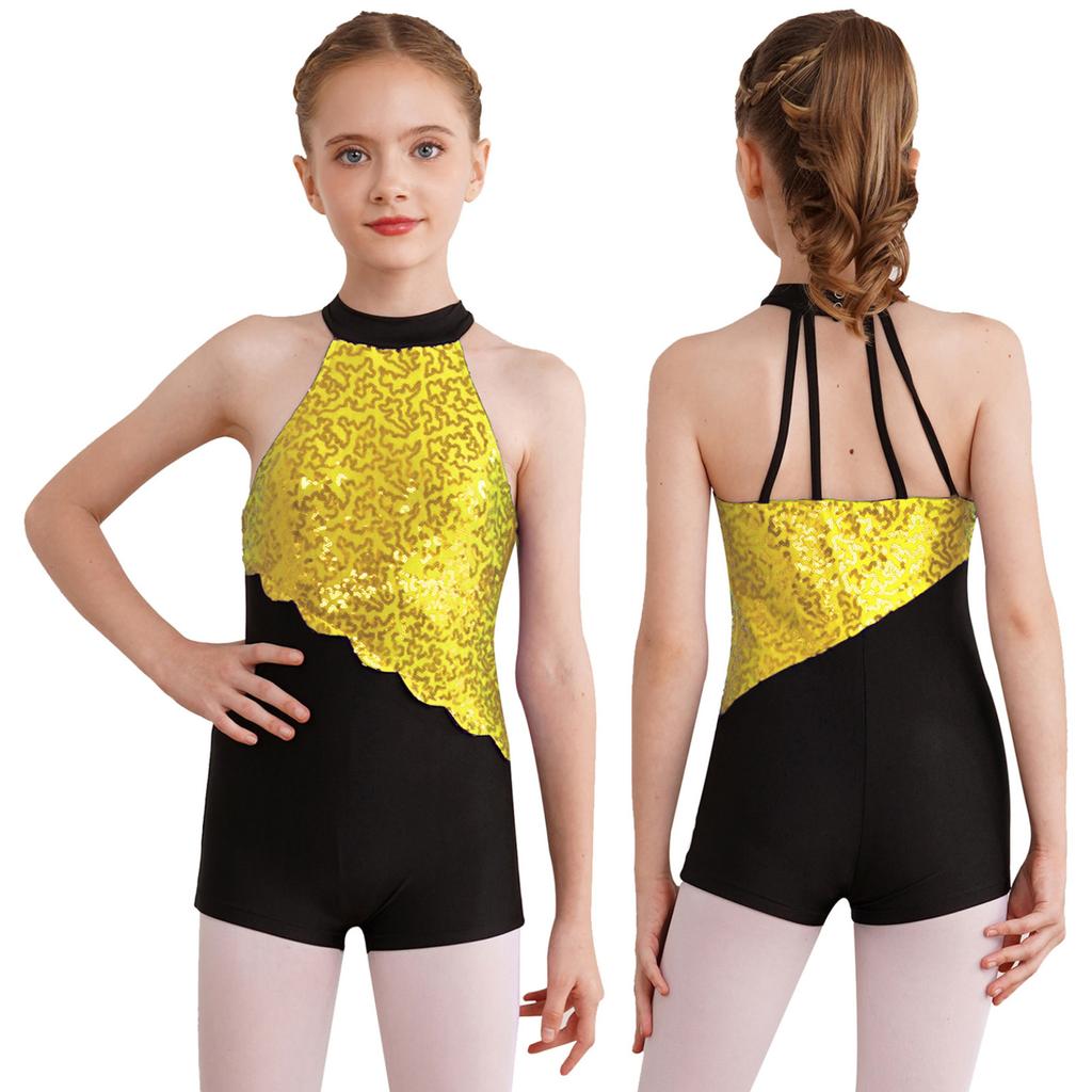Ensemble Gymnastique Enfant - Justaucorps Manches Longues Avec Short - Danse, Patinage, Ballet 5-16 Ans