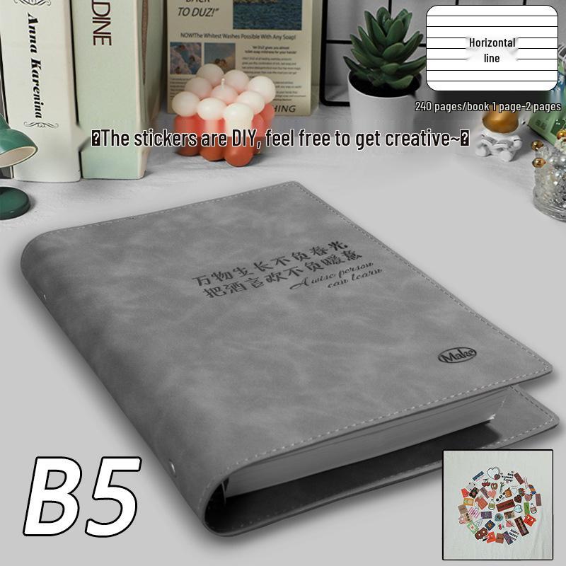 Notizbuch im Ins-Stil aus weichem Leder: B5 & A5 Leerer Tagesplaner für Schüler