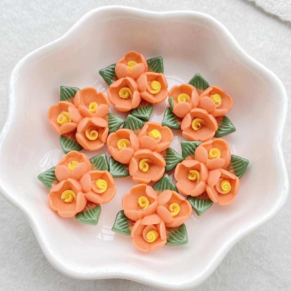 10PCS Vibrant Resin Three Roses For Scrapbooking, Wedding Decor & DIY Jewelry Making Accessories