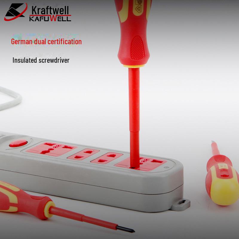 Kraftwell Insulated Magnetic Screwdriver Set for Electricians - Pressure-Resistant Cross & Flat Tips