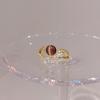 Electroplated Korean artificial opal zir*****pen ring, a sexy index finger ring jewelry.