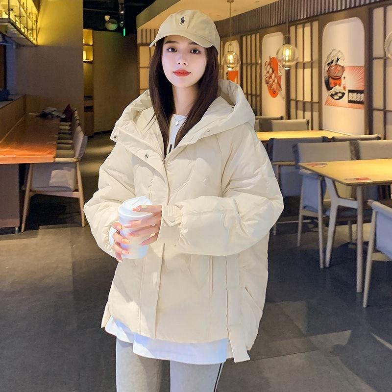 New Down Jacket for Women, Mid-length Korean Style Loose Thickened Jacket, Versatile and Fashionable Bread Coat, Cotton-padded Jacket