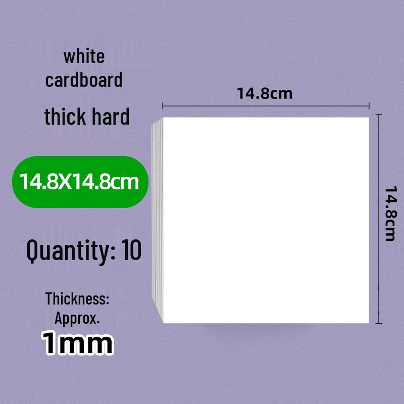 Handmade Children’s Cards: Thick White Cardstock with 4 Gray Colored Cards and Kraft Backing
