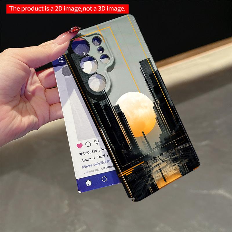 2DFlat Samsung Phone Case Urban Moonlight Cityscape Applicable To Galaxy S22 S23 S24 S25ULTRA S26 A12 A13 A14 A15 A16