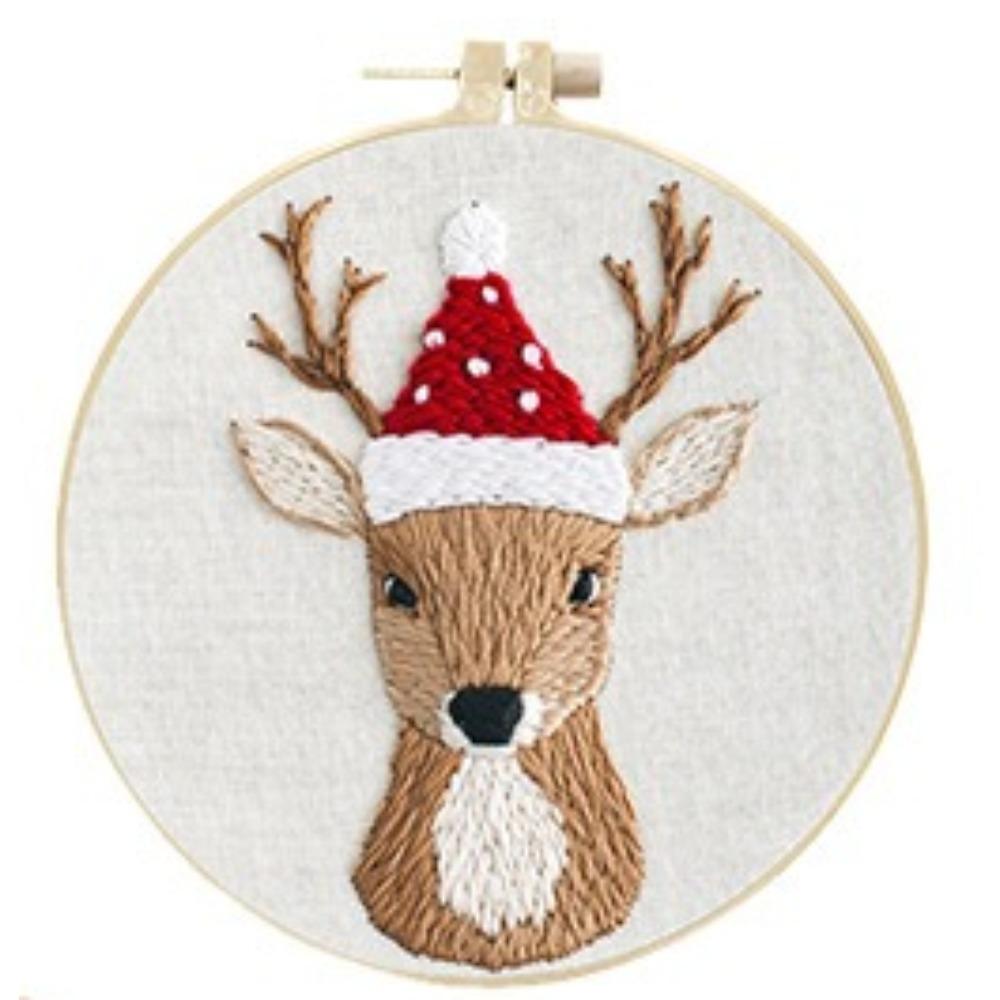 

1 набор Этот набор для вышивания оленя своими руками включает инструменты и учебники по стежкам, подходящие для начинающих.. Это набор материалов для вышивки ручной работы. 20cm