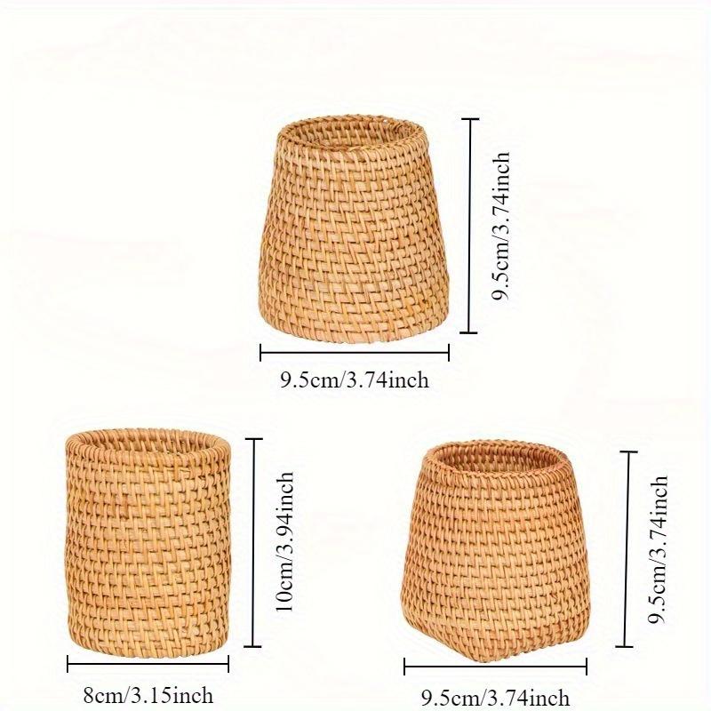 1pc Weaving Stationery and Makeup Pen Holder Tea Ceremony Accessories Tabletop Tea Ceremony Storage Six Gentlemen's Pen Holder