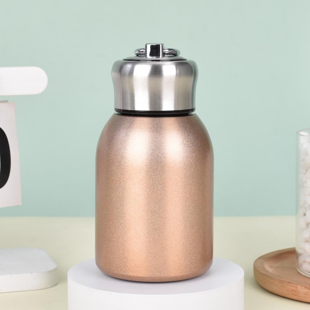 Trendy Steel Small Fat Cube Cup Will Carry Ring Pocket Cup Double Vacuum Steel Thermos Cup Durable Durable Useful