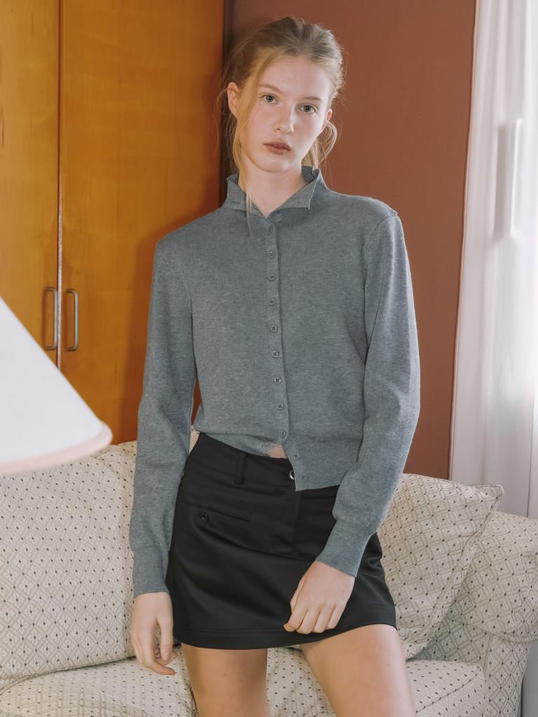 Elssibeui Front Pocket Button Mini Skirt [2Colors]
