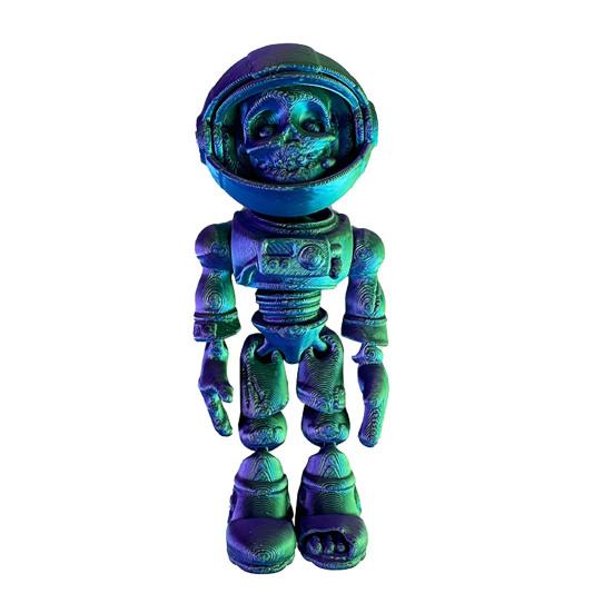 3D Printed Astronaut Skeleton Ornament Halloween Space Zombie Figurine Fidget Toy with Movable Joints Articulated Skeleton Model Decoration