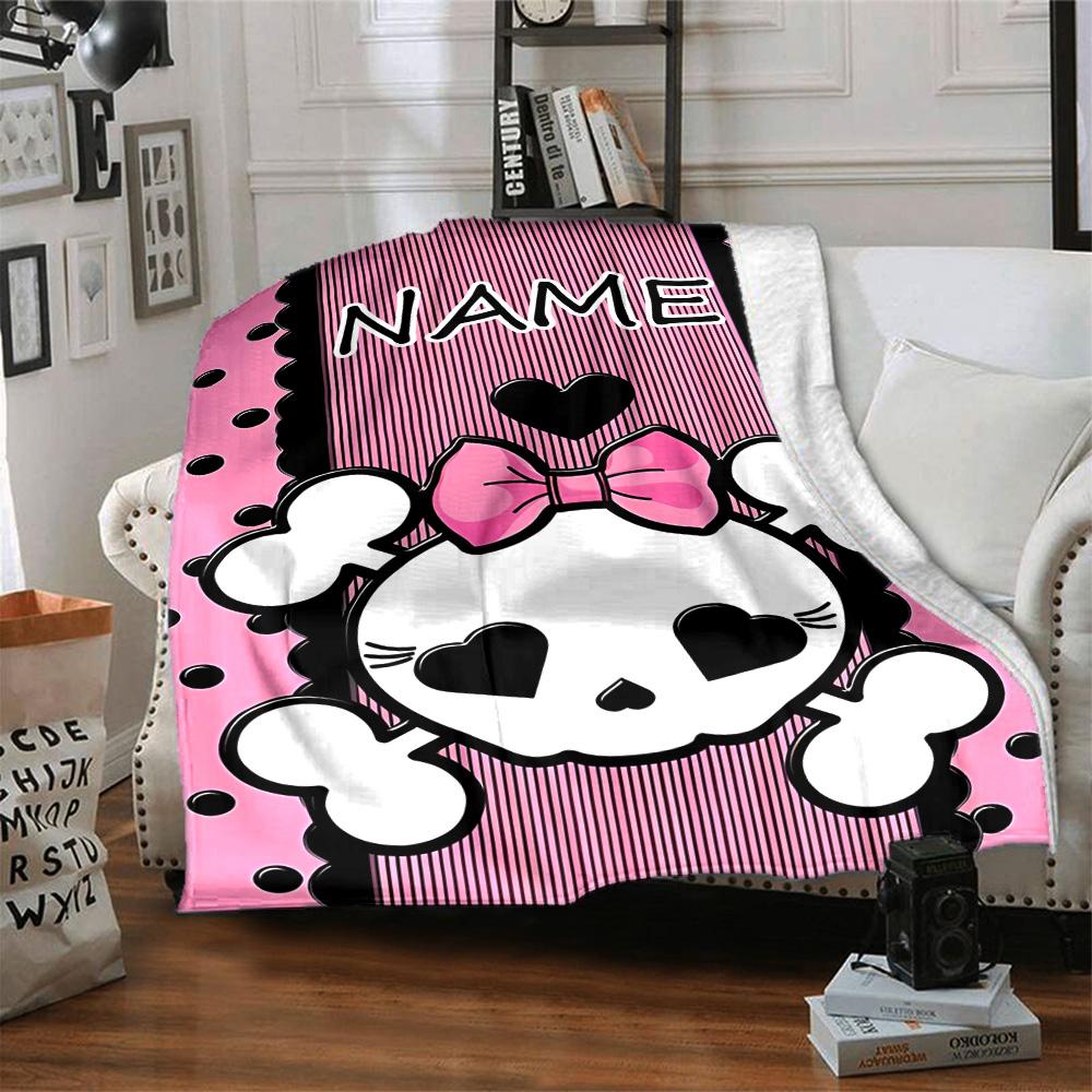 Customizable Sanrio8 Throw Blanket – Personalized Name, All-Season Cozy Snug Blanket, Machine Washable, Personalized Blanket