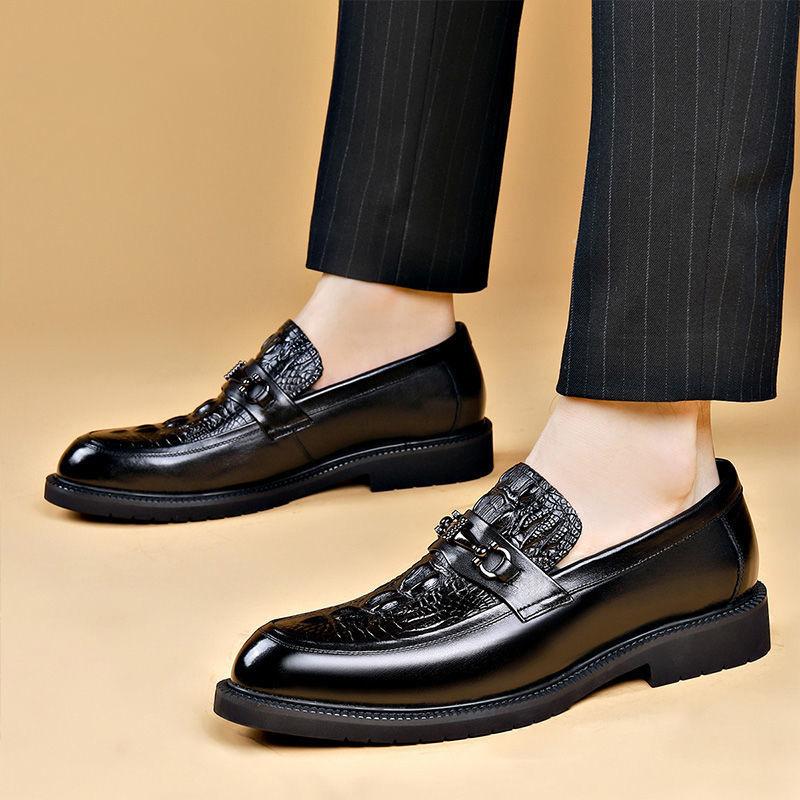 

Весна 2025 года, новые кожаные туфли, мужские, из натуральной кожи, деловые, повседневные туфли на платформе, ленивые, мокасины с одной педалью для вождения 44