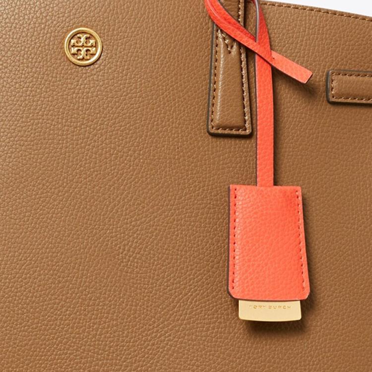 Tory Burch Walker Open Top Leather Shoulder Bag Women Handbags Camel 73623-909