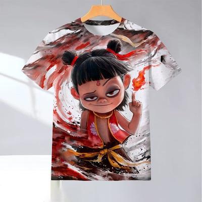 Tricou Nezha Demonii Copiilor Bărbați Femei Copii Tricouri Vară Imprimare 3D Tricouri cu Mânecă Scurtă Îmbrăcăminte Bărbați