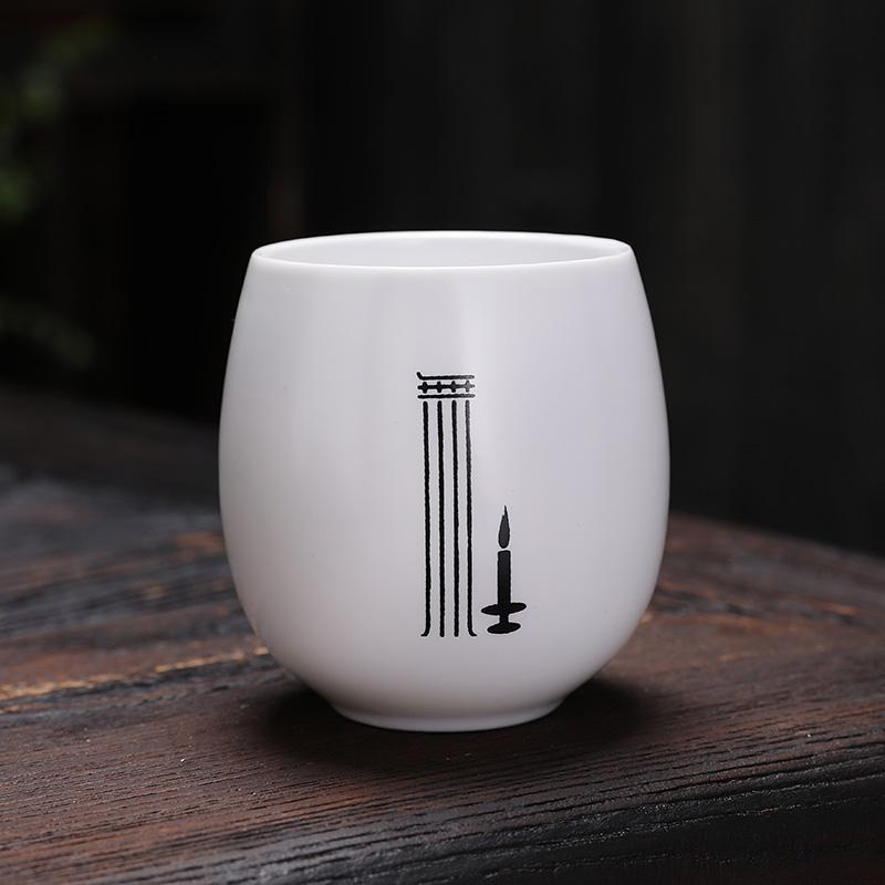 Ceramic Single Cup Coffeeware Teaware Kung Fu Tea Accessories Cups Kitchen Dining Bar Home Garden