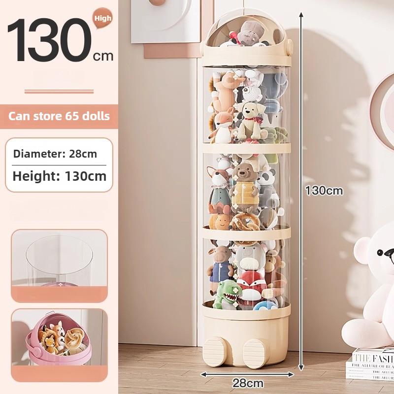 Toy Storage Tube Doll Organizer Bucket Large Transparent Organizing Cylinder Multifunctional Luxury Plastic Organization Boxes