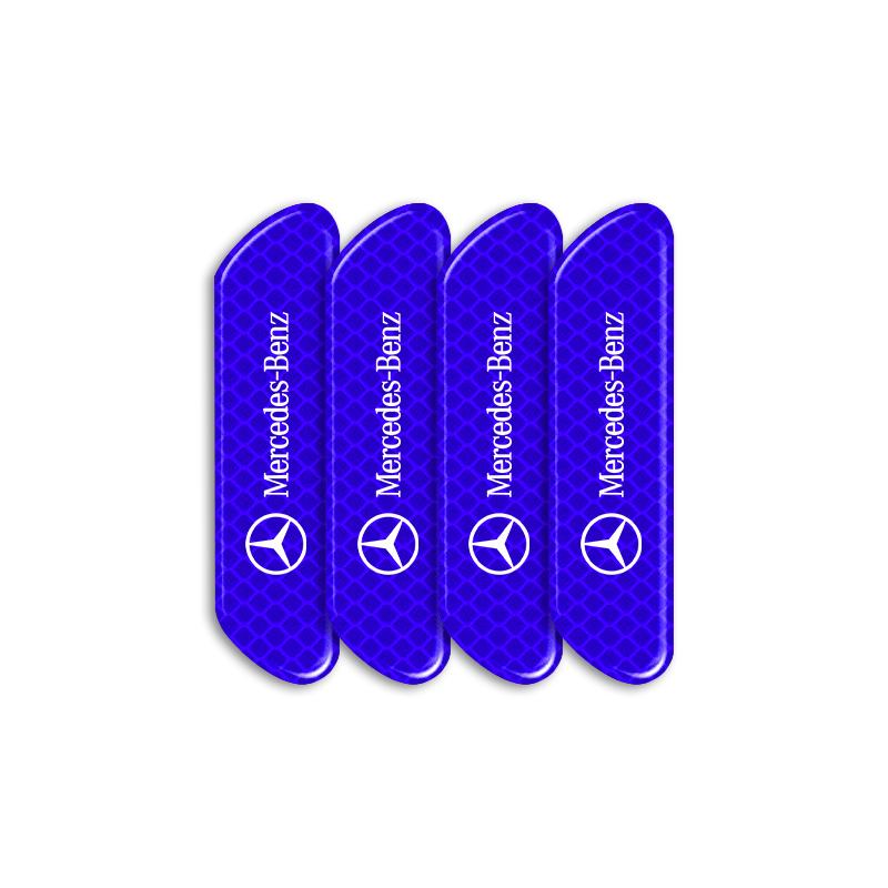 4PCS/set Car Reflective Safety Strip Stickers For Mercedes Benz AMG W212 W205 W246 W177 W176 W213 GLC GLE GLS ML Welcome Laser Projection Logo Lamp
